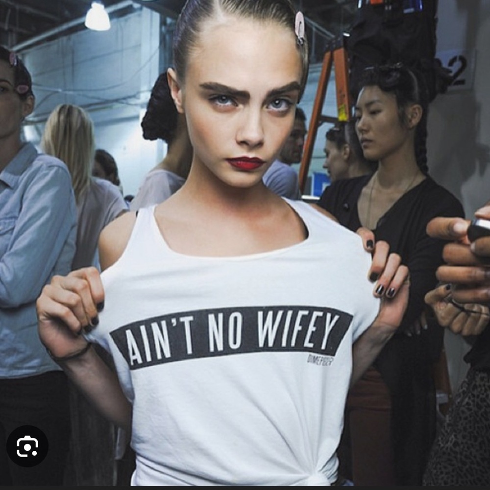 DIME PIECE Ain't No Wifey White Tank Top DXME PIECE LA